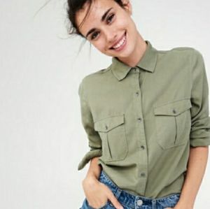 Aeropostale Olive Button Down Shirt